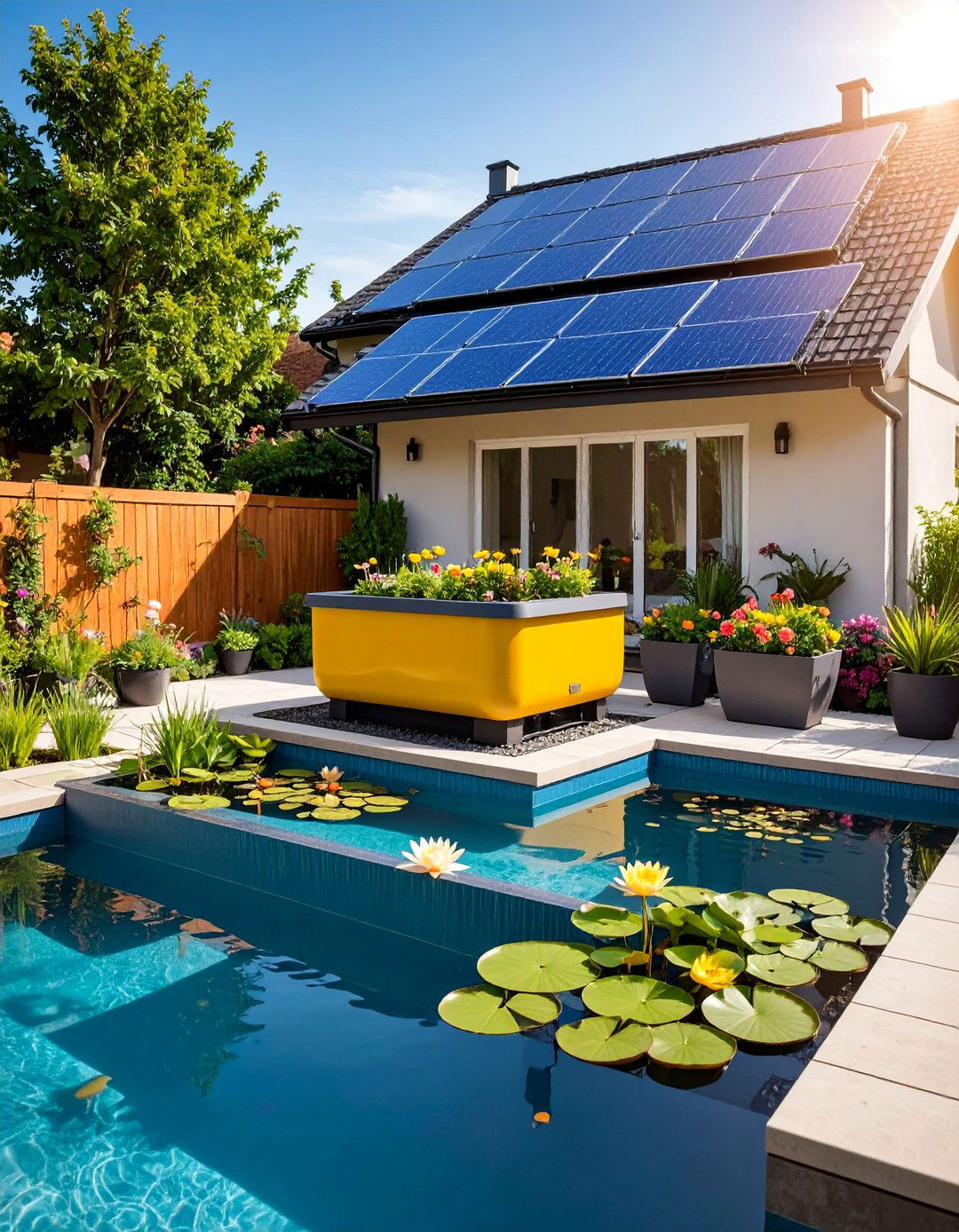 Solar Powered Container Water Garden - 25 Backyard Fountain Ideas