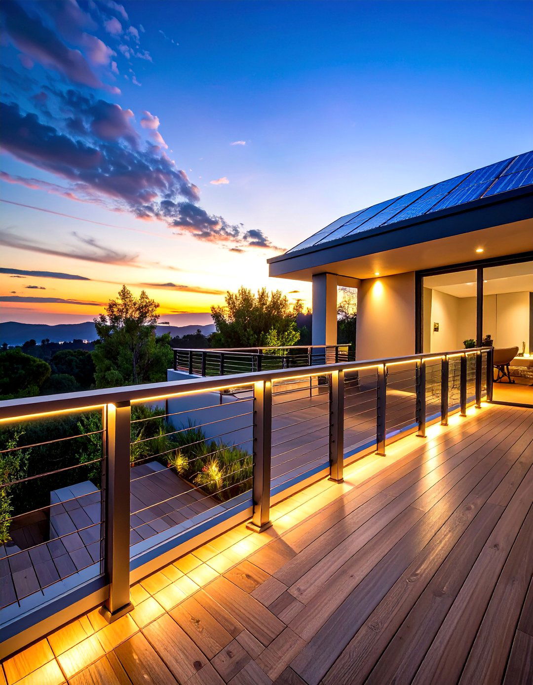 Solar Powered Deck Railing with Eco Friendly LED Features - 25 Deck Railing Ideas