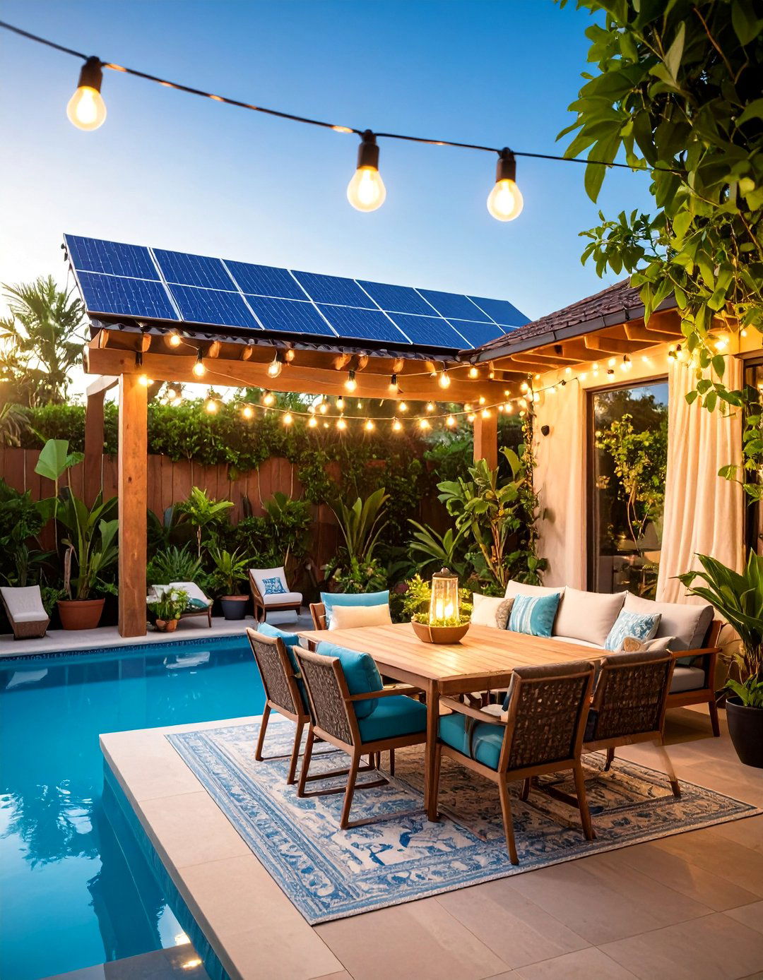 Solar Powered Eco Friendly Patio Lighting System - 25 Patio String Light Ideas