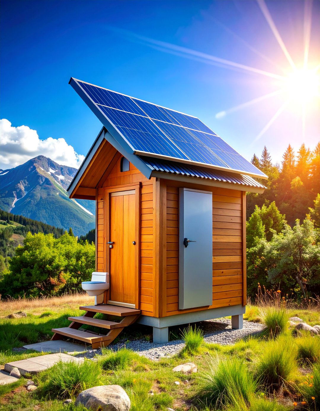 Solar Powered Heated Outhouse with Smart Features - 25 Outhouse Design Ideas