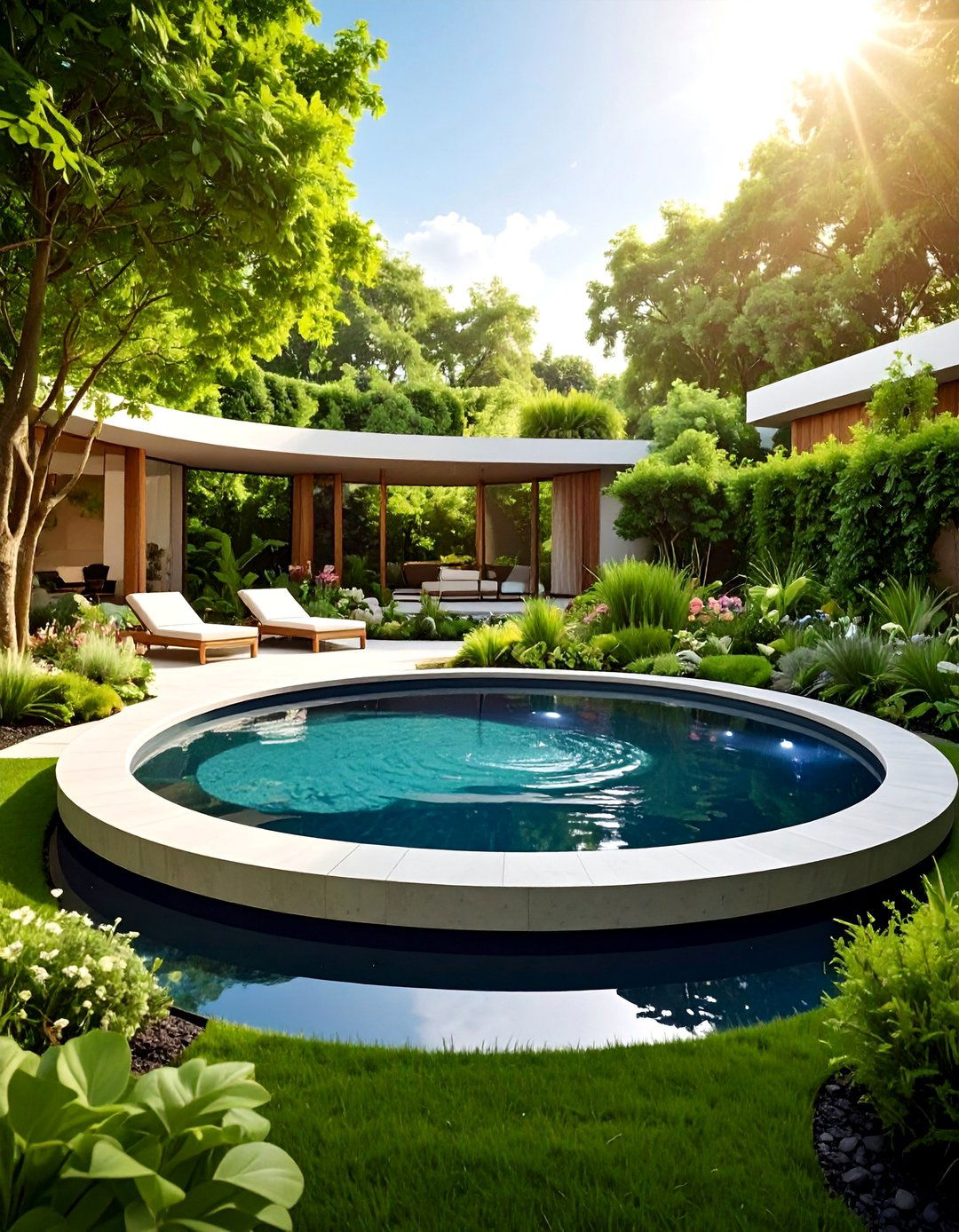 Solar Powered Pond with Eco Friendly Features - 25 Pond Landscaping Ideas