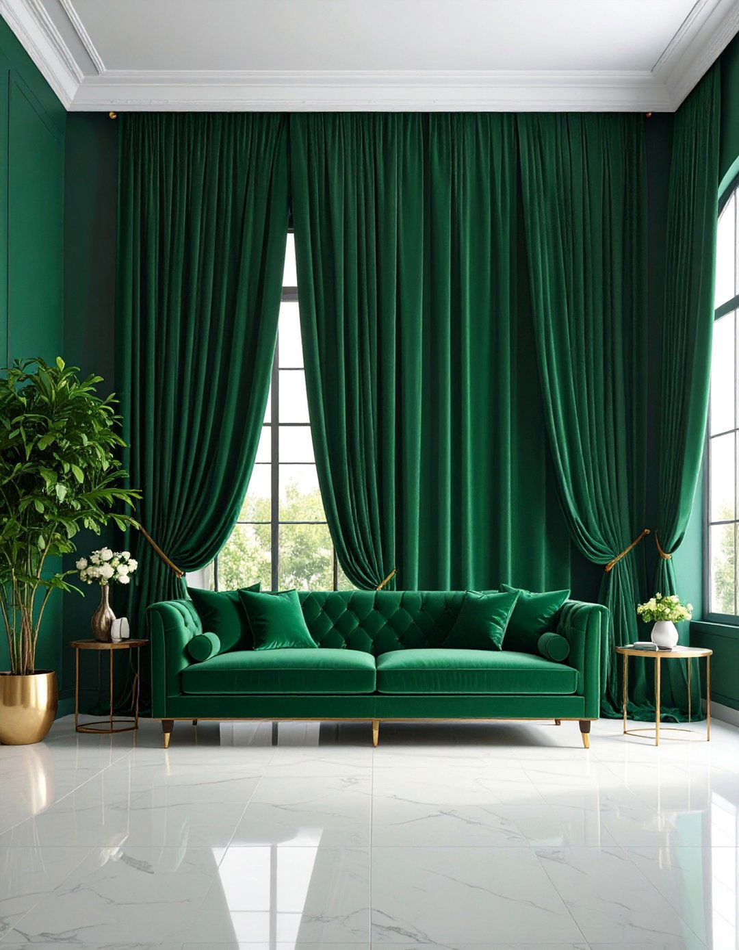 Solid Color Living Room Curtains with Bold Statement Hues - 25 Living Room Curtain Ideas