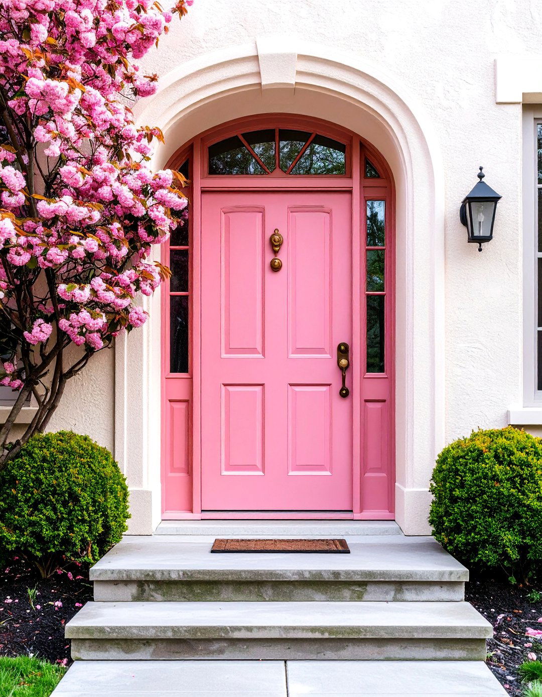 Sophisticated Dusty Rose Front Door - 25 Mid Century Front Door Colors