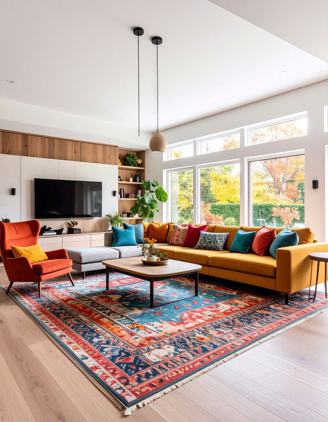 Sophisticated Family Room with Sectional Seating - 25 Transitional Interior Design Ideas