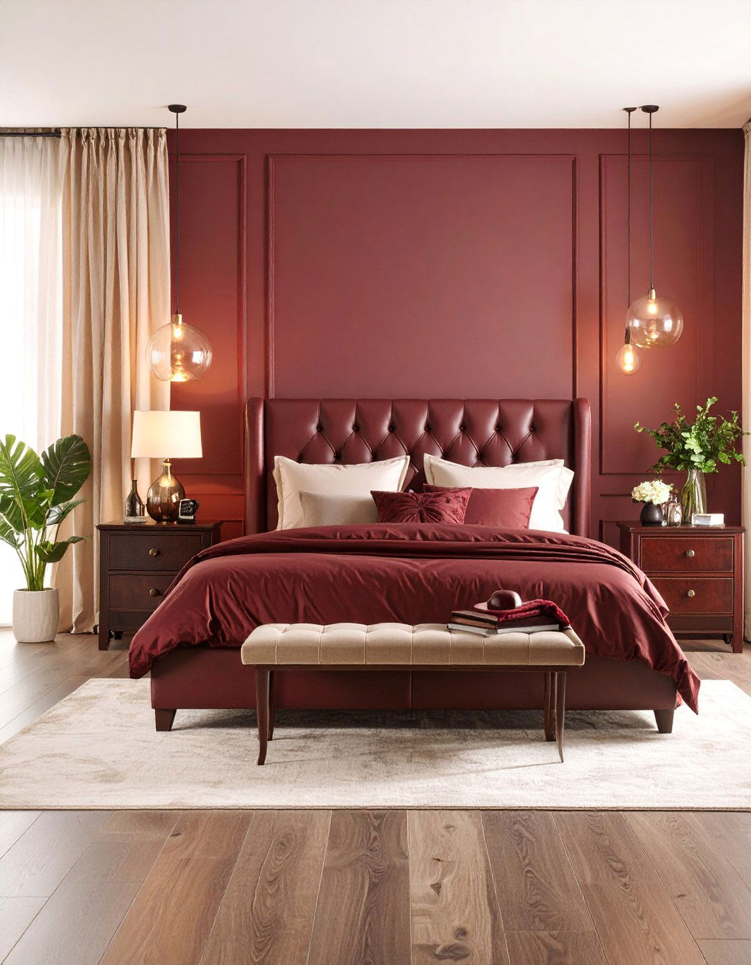 Sophisticated Red Wine Bedroom Theme - 25 Red Bedroom Ideas