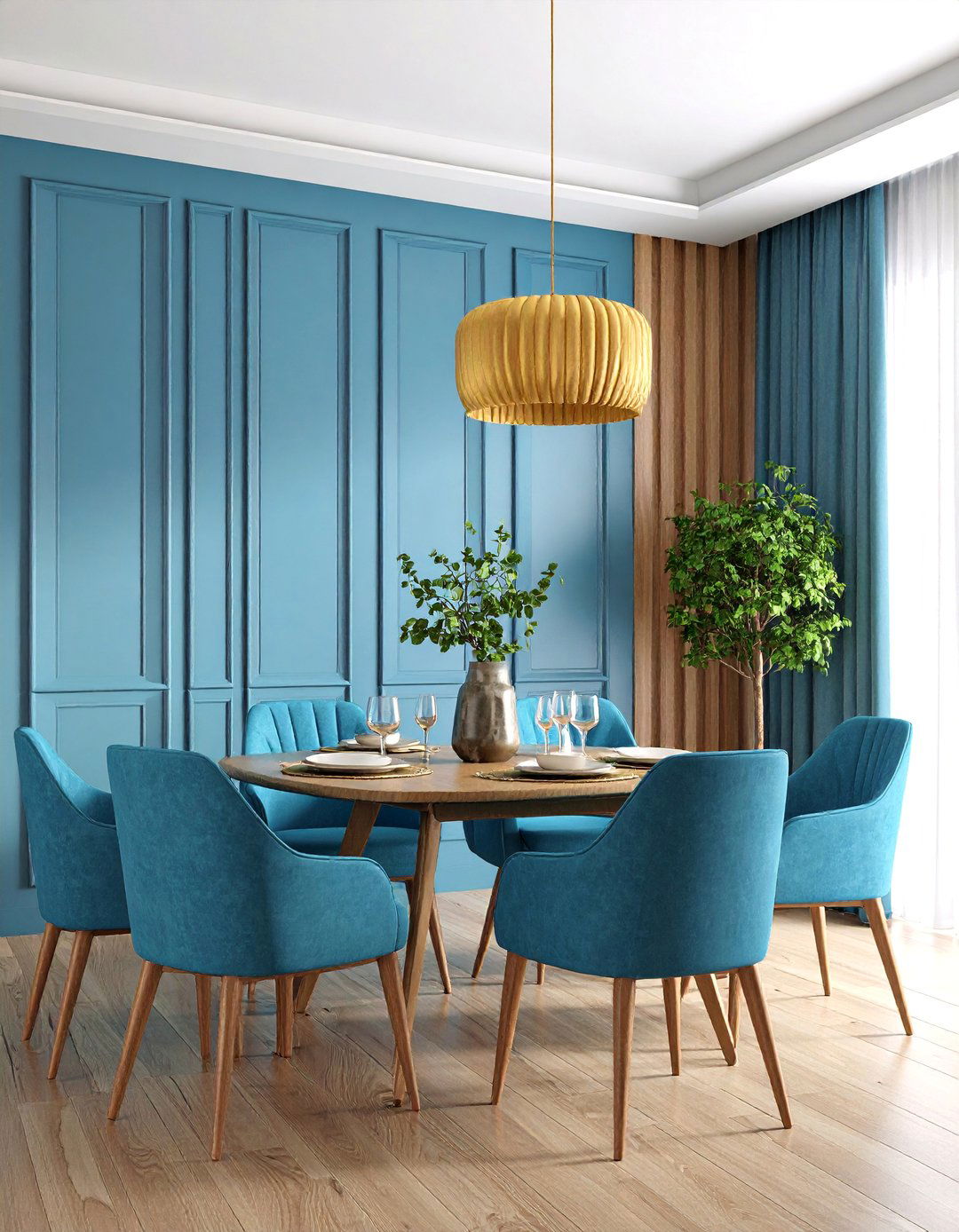 Sophisticated Reeded Wood Dining Room Wall Paneling - 25 Dining Room Wall Paneling Ideas