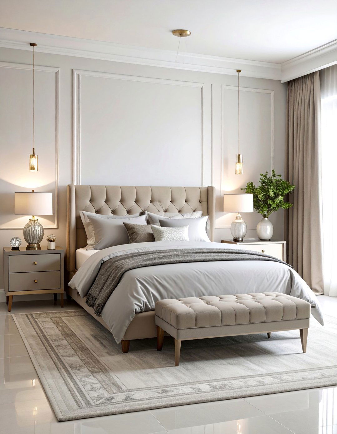 Sophisticated Taupe and Silver Retreat - 25 Chinoiserie Bedroom Ideas