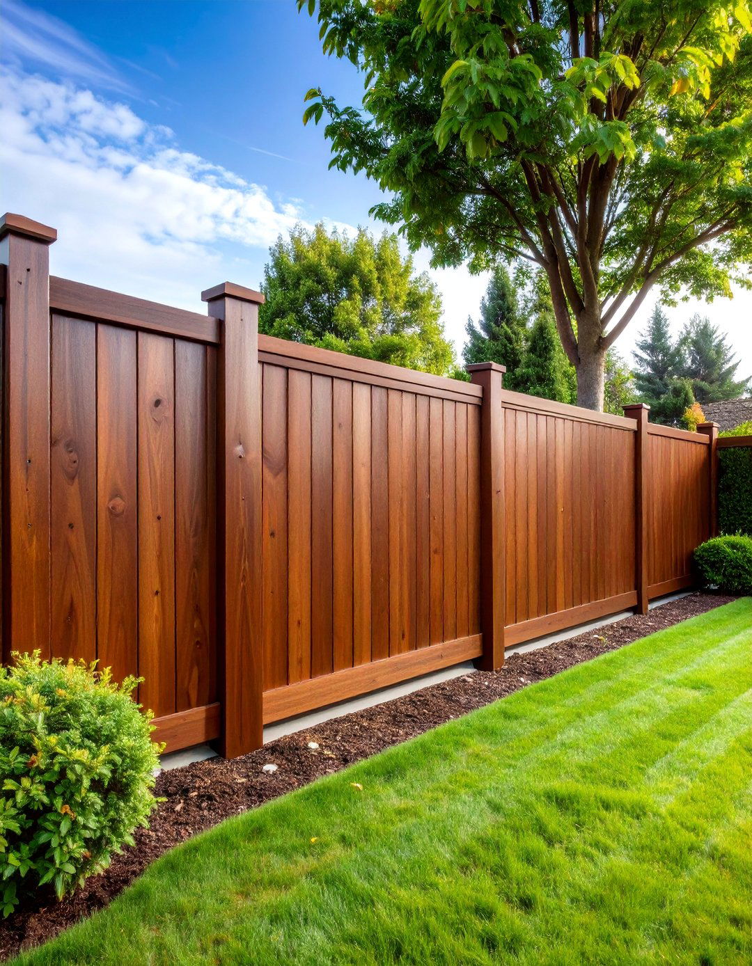 Sophisticated Walnut Vinyl Fence for Modern Elegance - 25 Vinyl Fence Colors