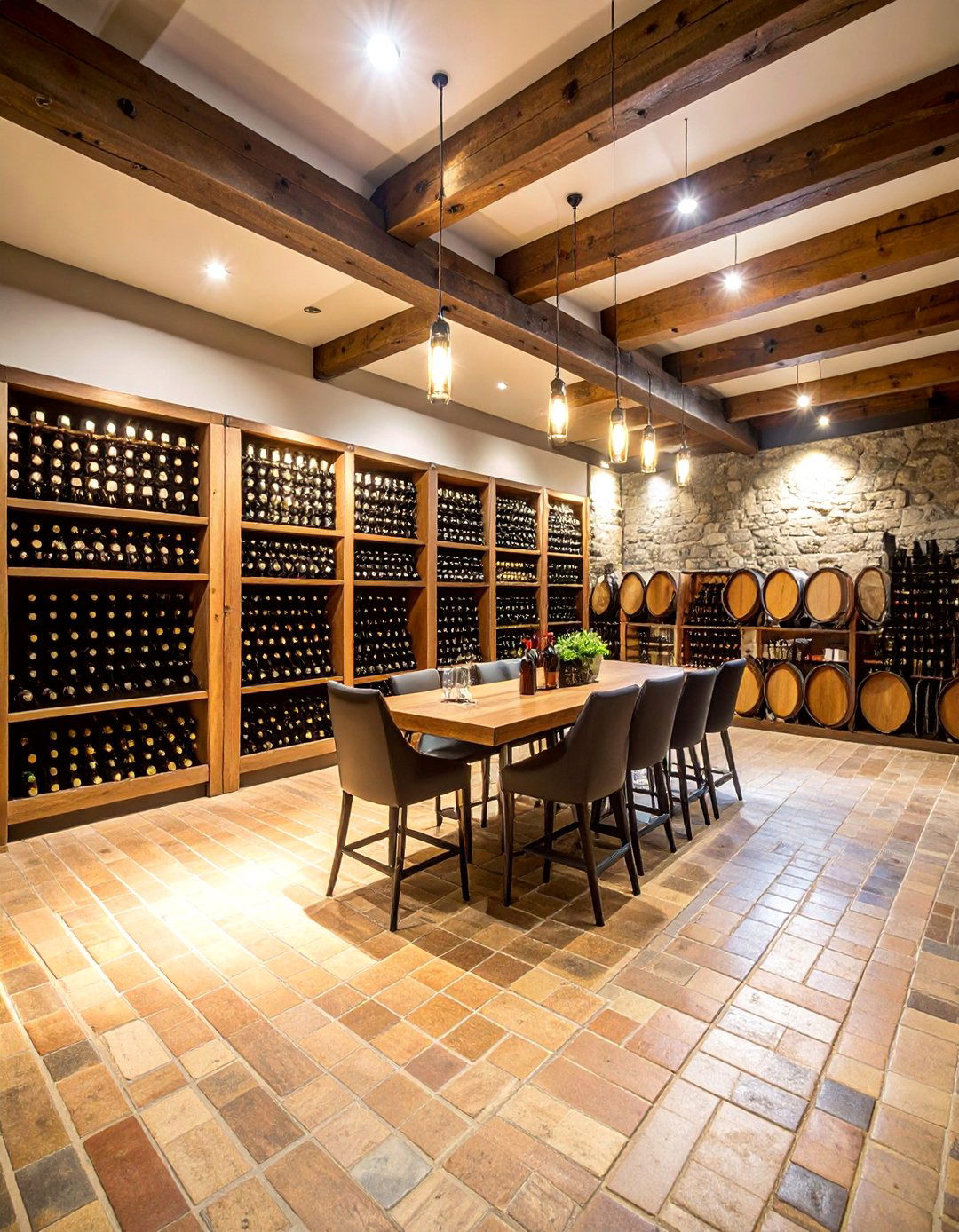 Sophisticated Wine Cellar with Temperature Control - 25 Black and Brown Interior Design Ideas
