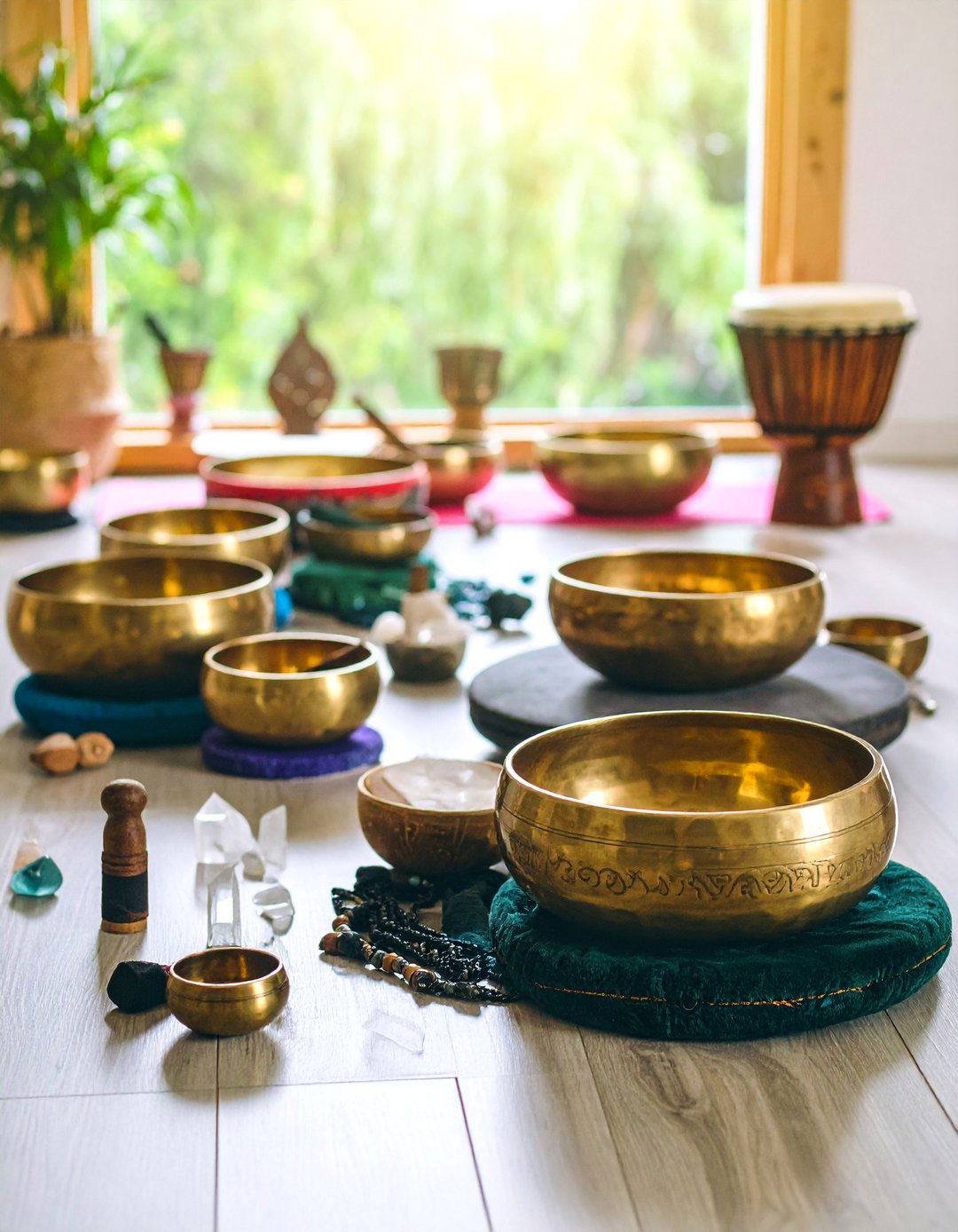 Sound Healing Meditation Room with Musical Instruments - 25 Boho Meditation Room Ideas
