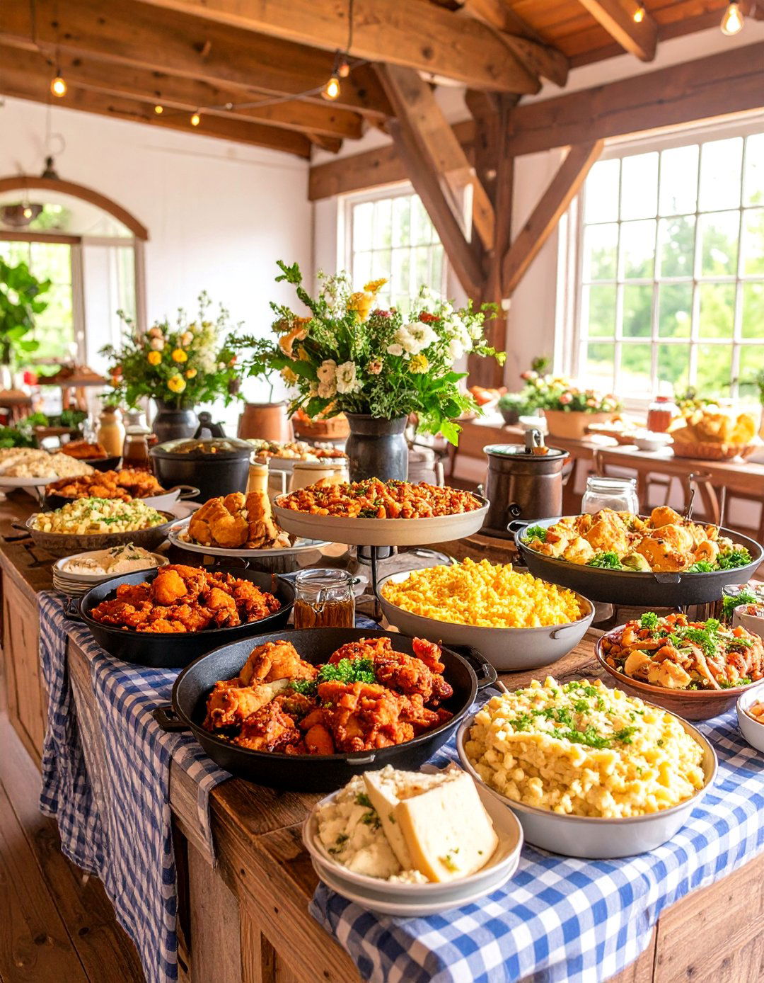 Southern Comfort Food Buffet with Biscuit Bar - 25 Wedding Buffet Ideas