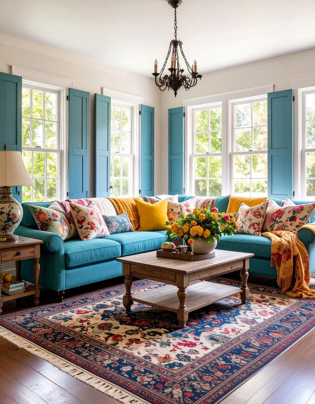 Southern Country Living Room with Wraparound Comfort - 25 Country Living Room Ideas