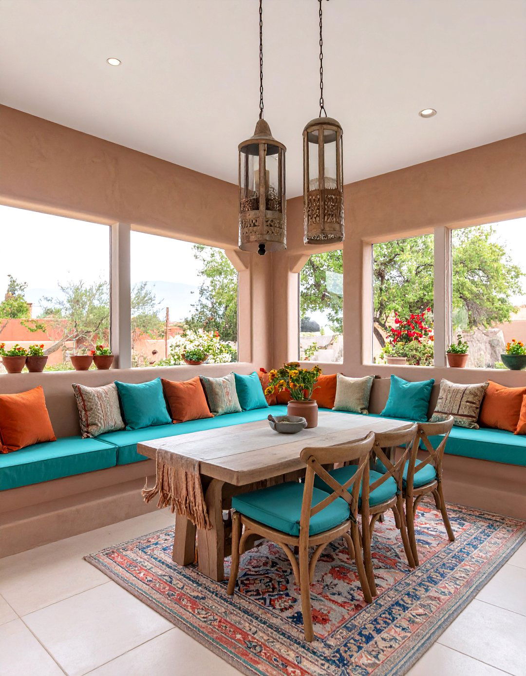 Southwest Adobe Breakfast Patio - 25 Breakfast Nook Ideas