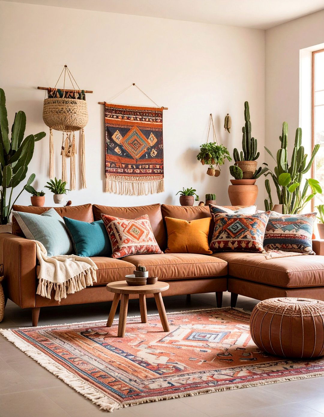 Southwestern Dark Brown Couch with Desert Influences - 25 Dark Brown Couch Living Room Ideas