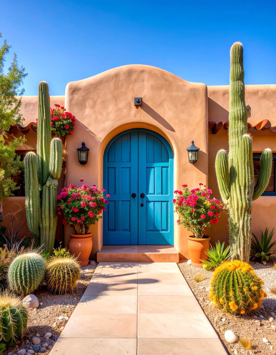 Southwestern Door Trim with Adobe Style Elements - 25 Door Trim Ideas