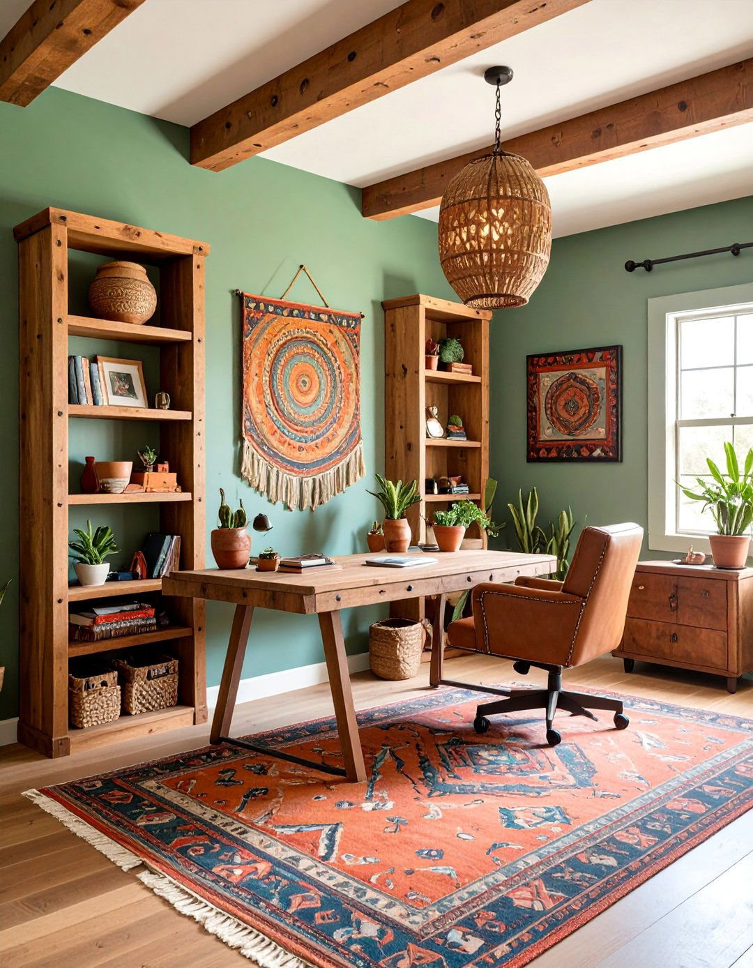Southwestern Home Office with Built in Storage - 25 Southwestern Decor Ideas