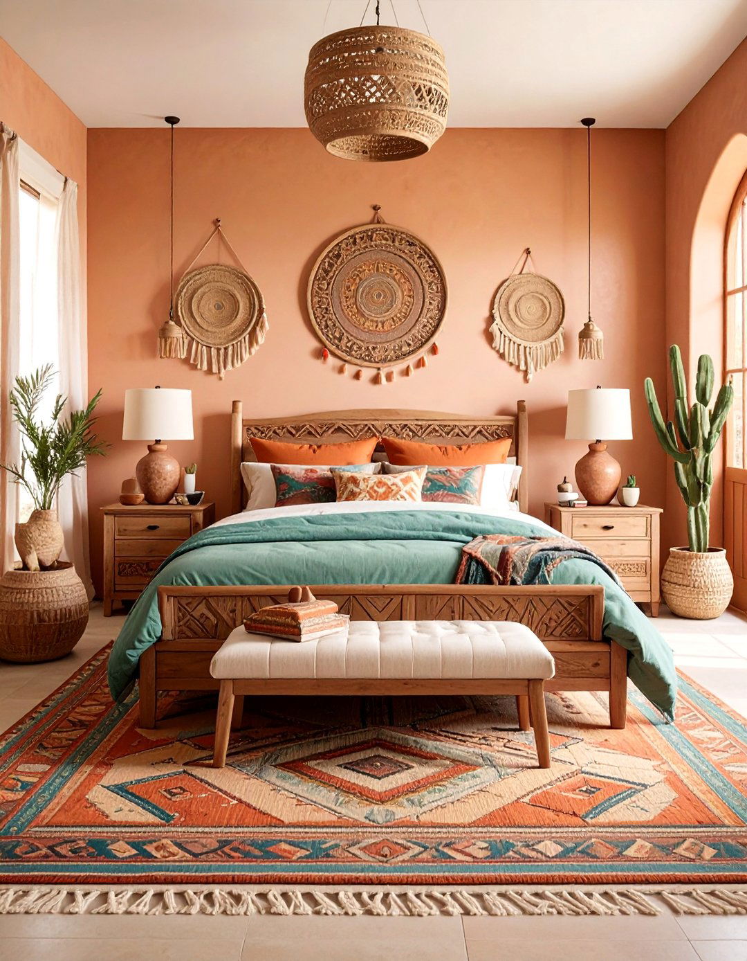 Southwestern Rustic Bedroom - 25 Rustic Barndominium Interior Design Ideas