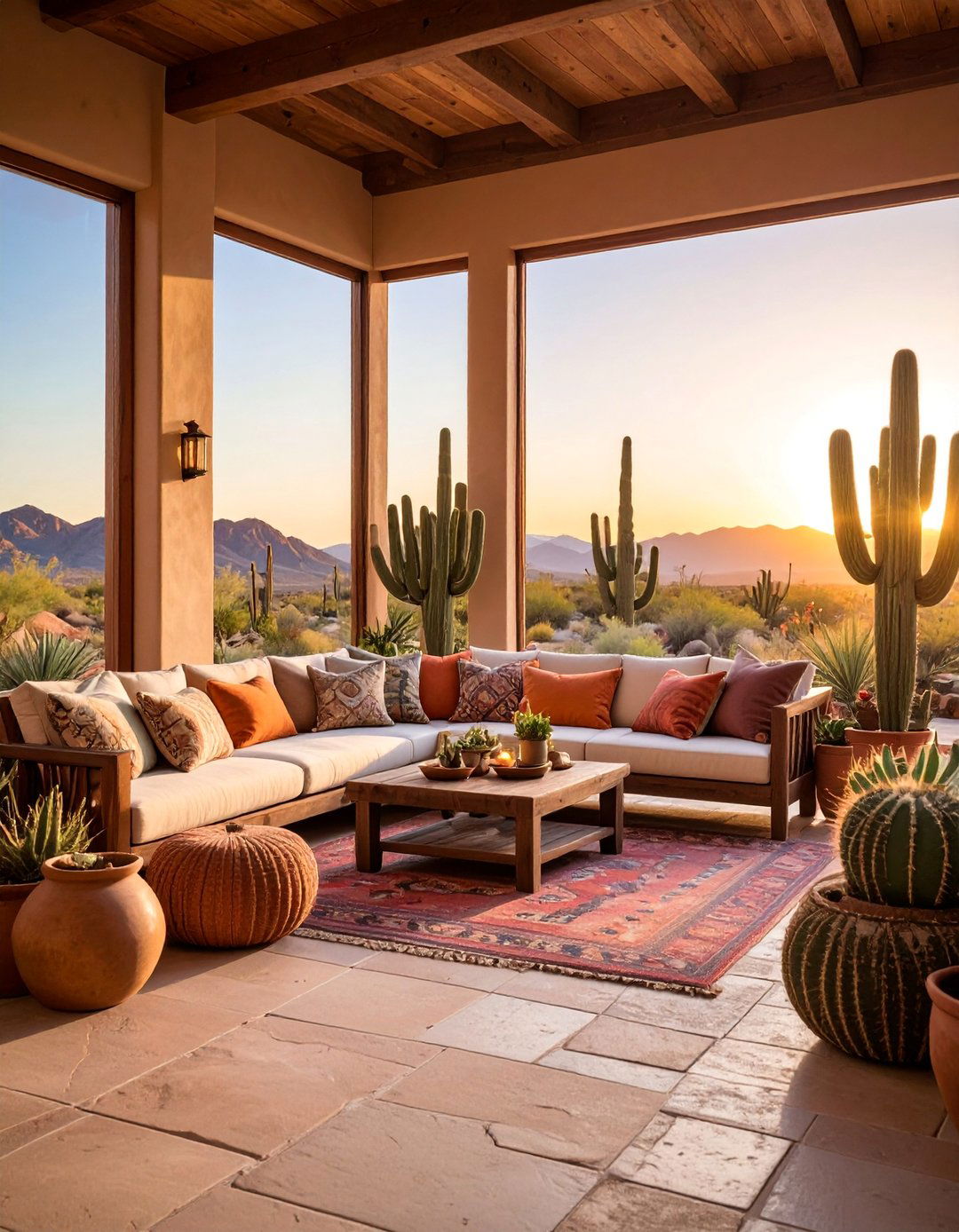 Southwestern Sunroom with Desert Views - 25 Southwestern Decor Ideas