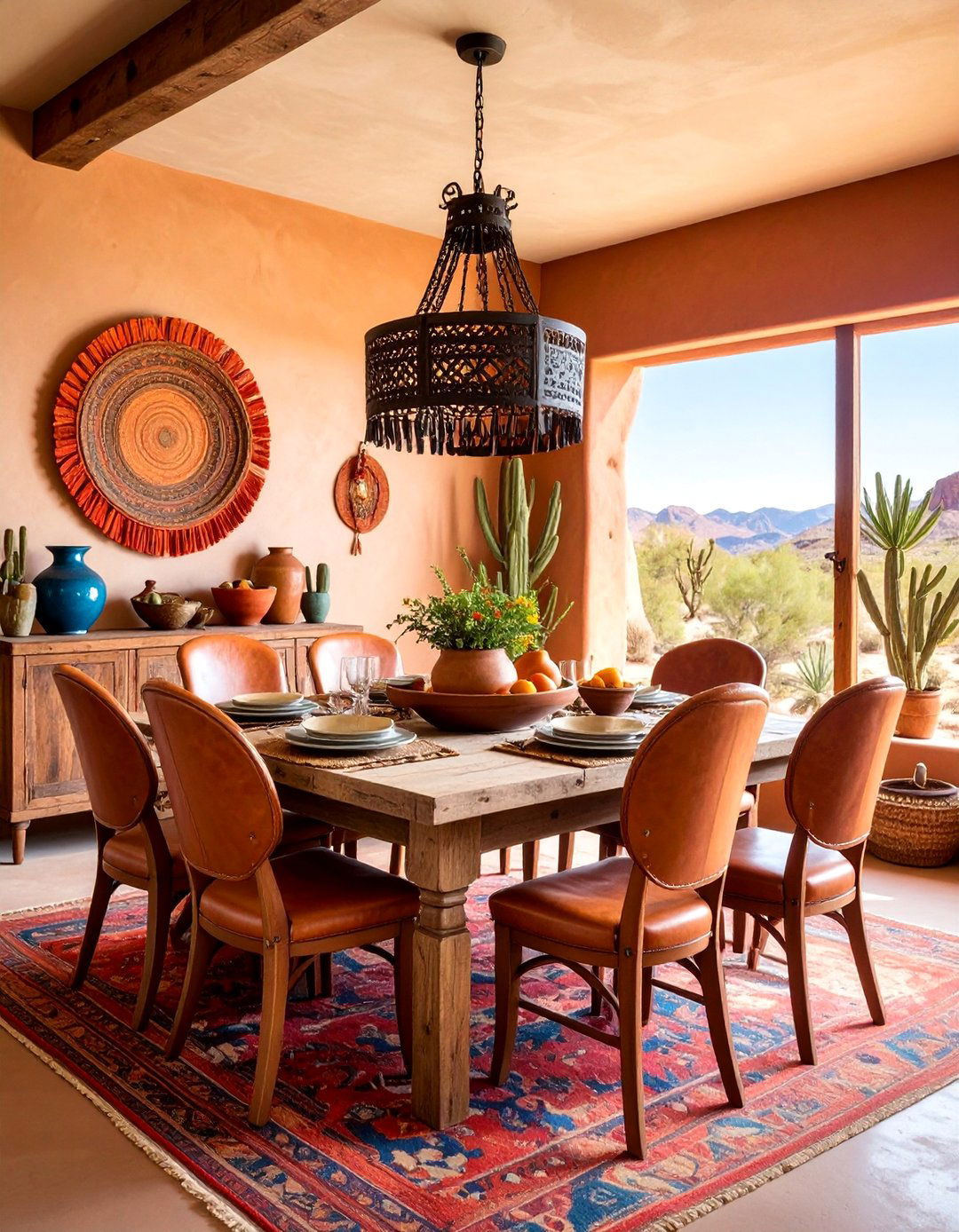 Southwestern Vintage Dining Room with Desert Elements - 25 Vintage Dining Room Ideas