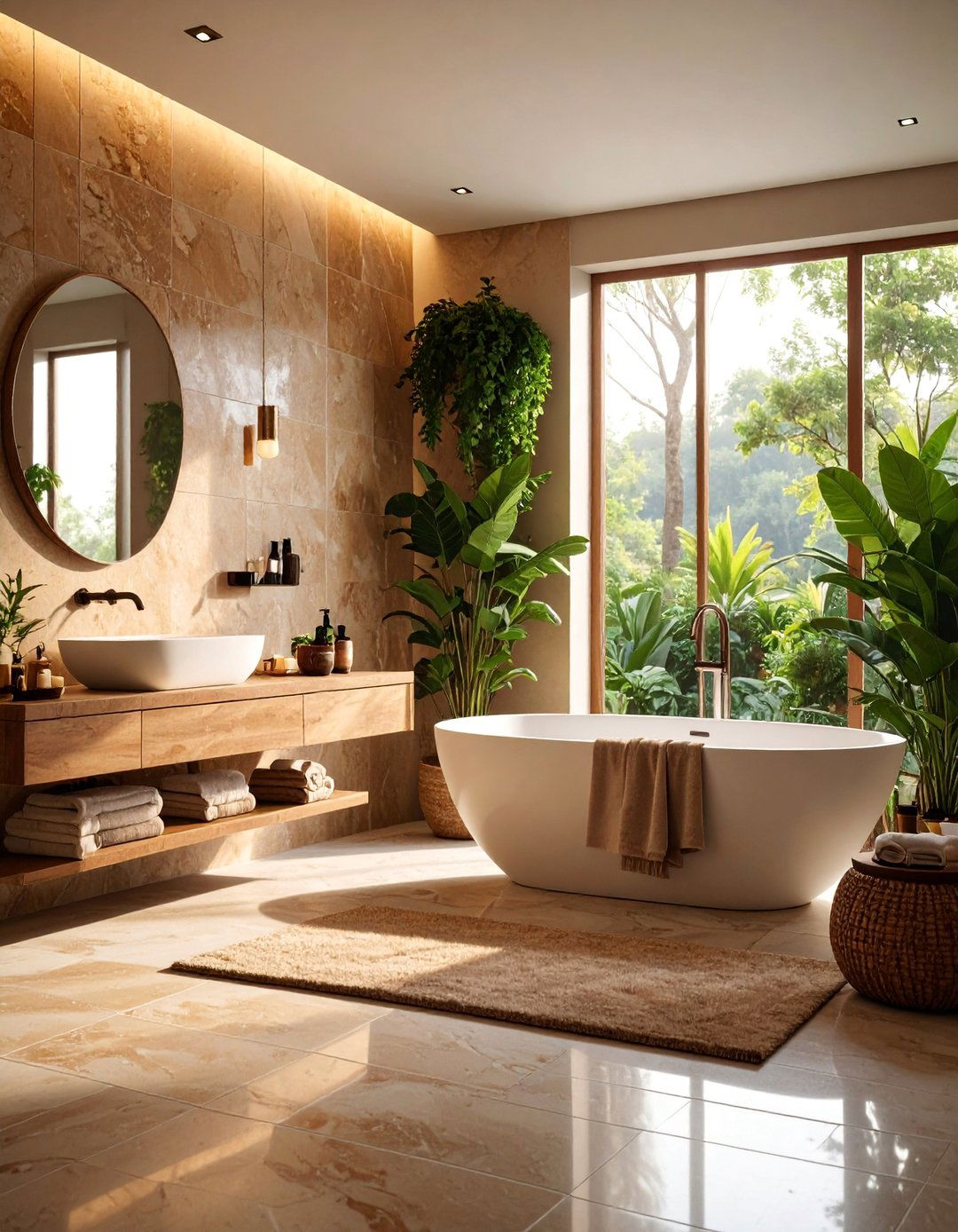 Spa Inspired Brown and White Retreat - 25 Brown and White Bathroom Ideas