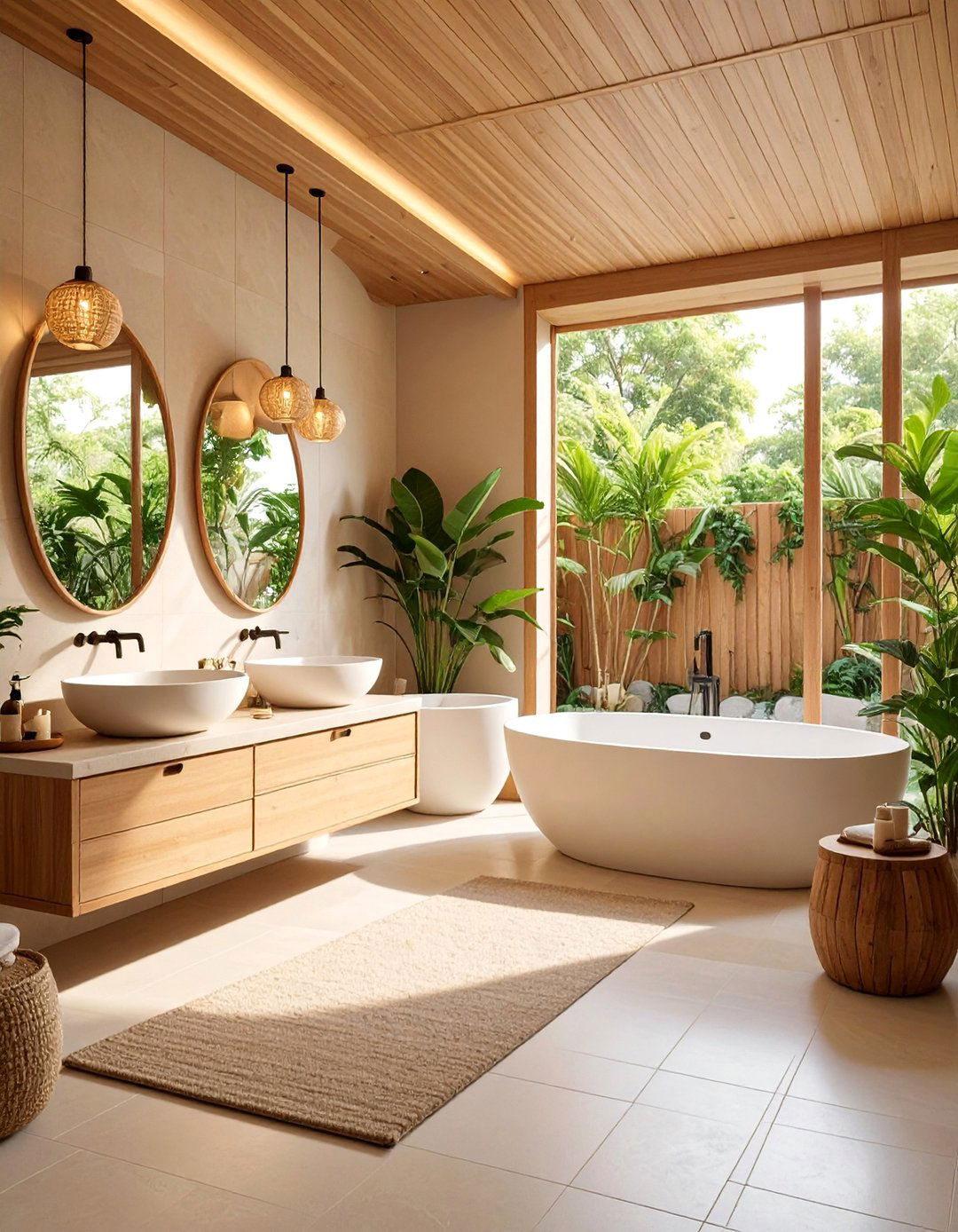 Spa Inspired Jack and Jill Bathroom with Natural Stone - 25 Jack and Jill Bathroom Ideas