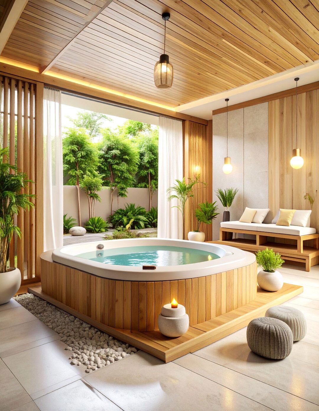 Spa Inspired Lanai with Relaxation Focus - 25 Lanai Porch Ideas