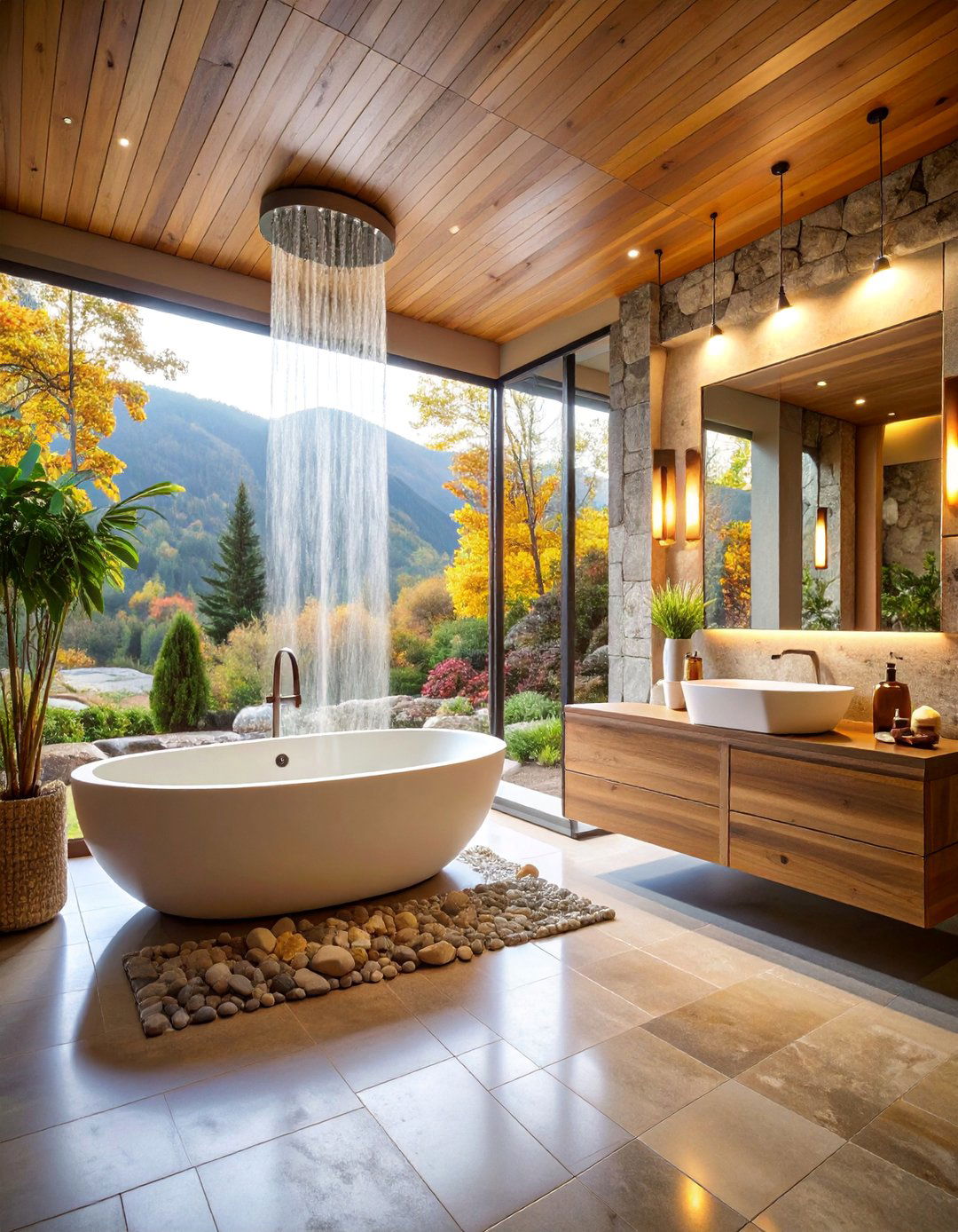 Spa Inspired Natural Stone Sanctuary - 25 Ensuite Bathroom Ideas