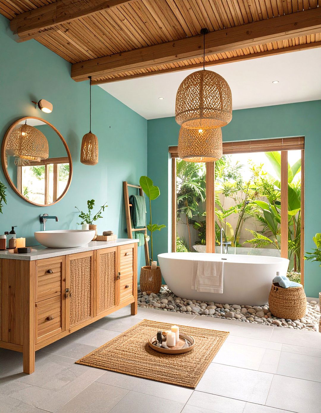 Spa Inspired Teen Bathroom with Zen Elements - 25 Teen Bathroom Ideas