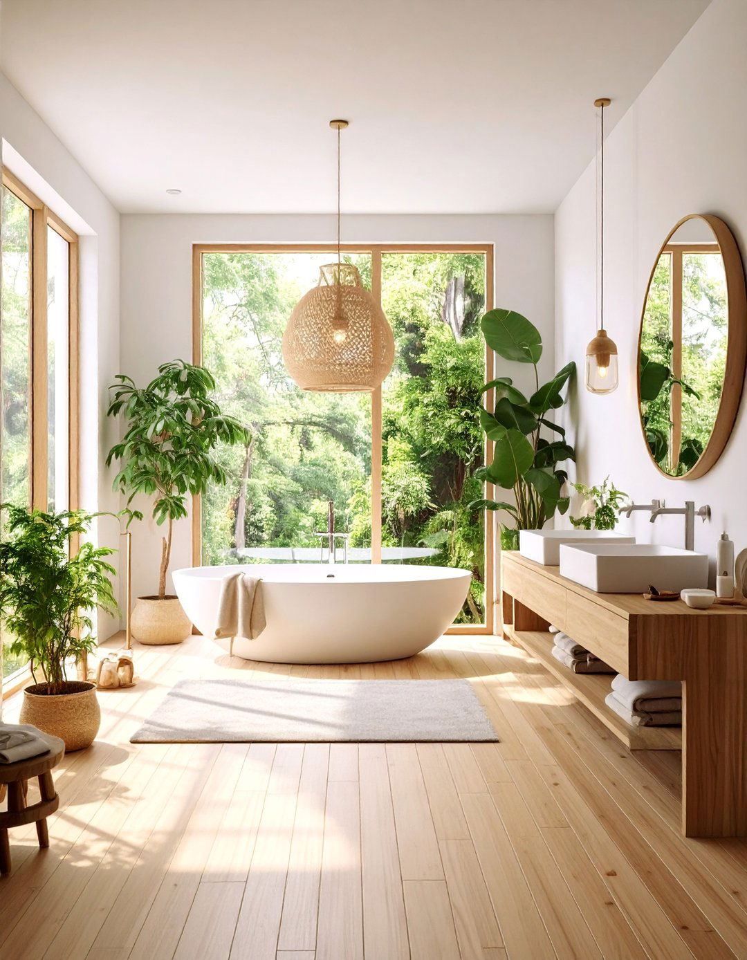 Spa Inspired Zen Bathroom with Bamboo Flooring - 25 Ideas for Wood Floors in Bathrooms