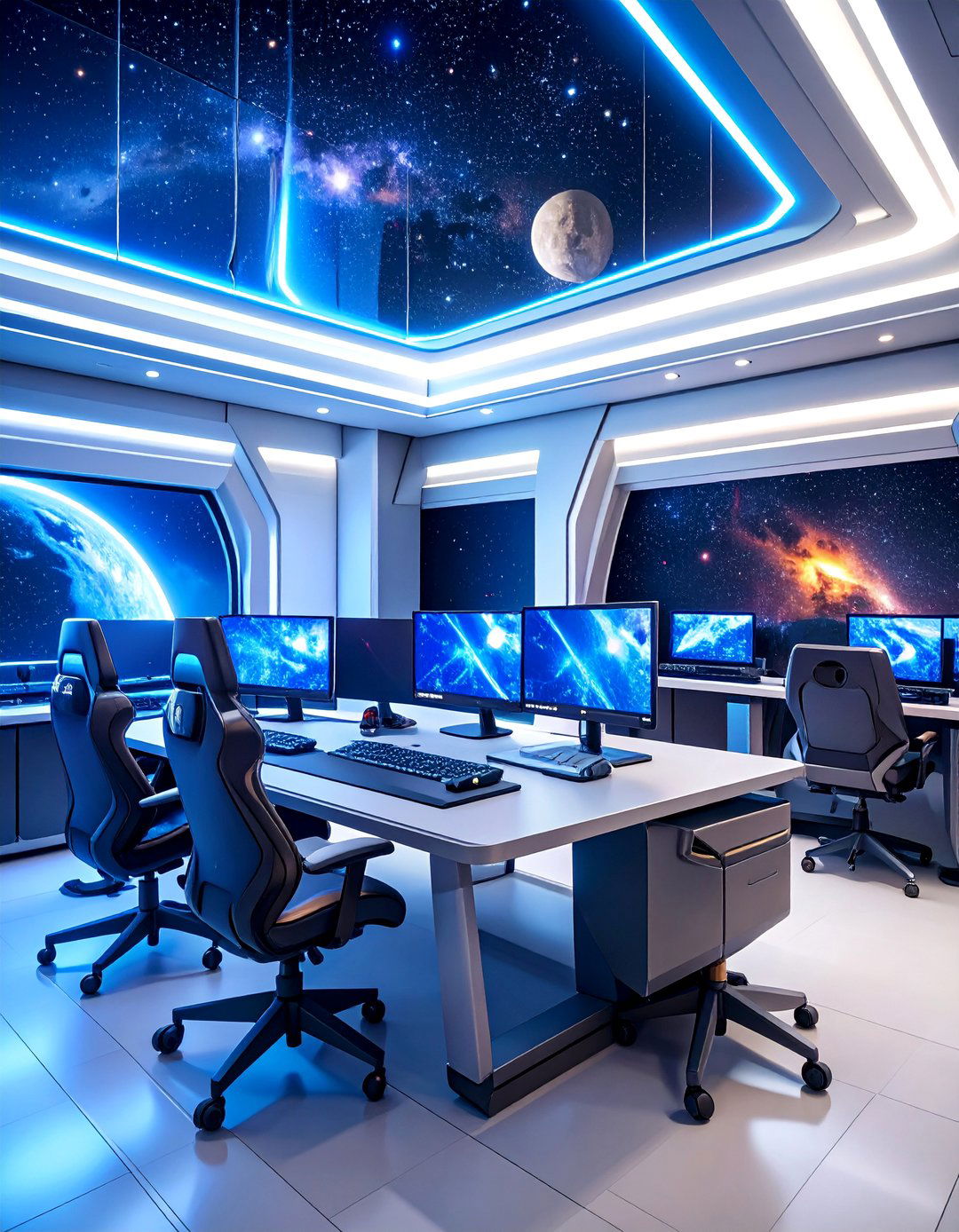 Space Age Cosmic Gaming Zone - 25 Game Room Ideas