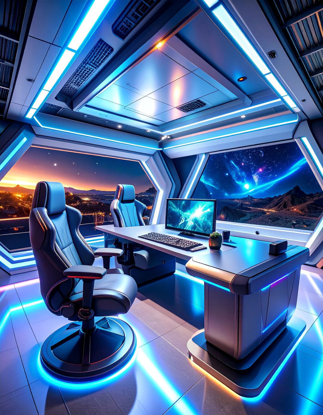 Space Age Futuristic Gaming Pod - 25 Luxury Game Room Ideas