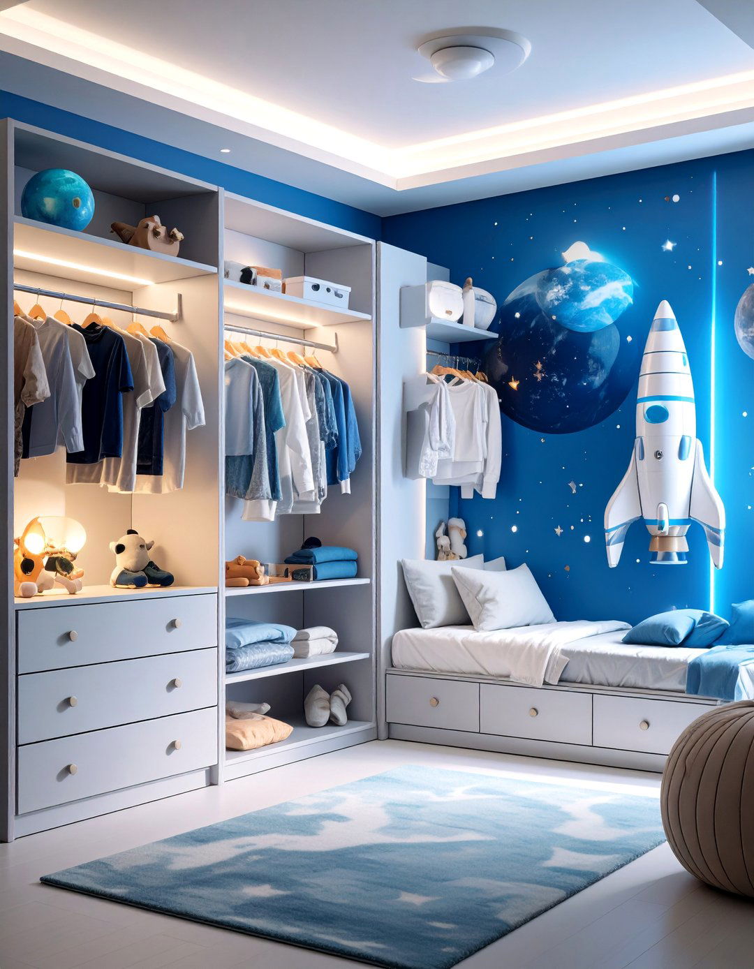 Space Age Nursery Closet with Cosmic Themes - 25 Nursery Closet Ideas