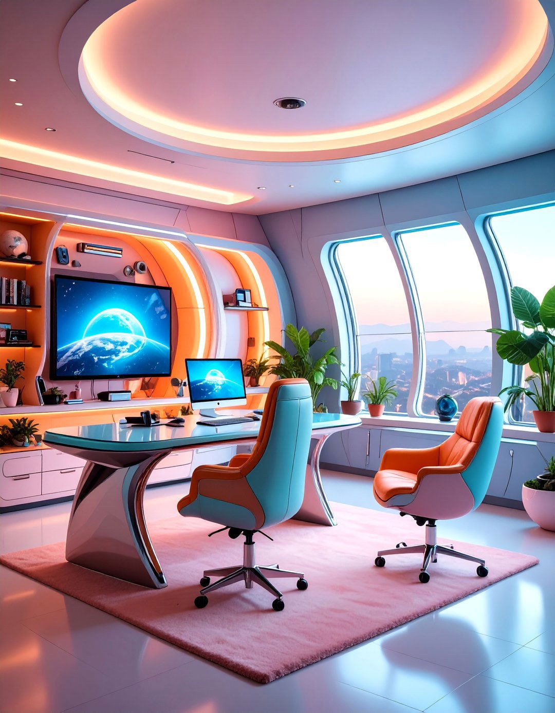Space Age Retro Home Office with Futuristic Design - 25 Home Office Ideas for Him