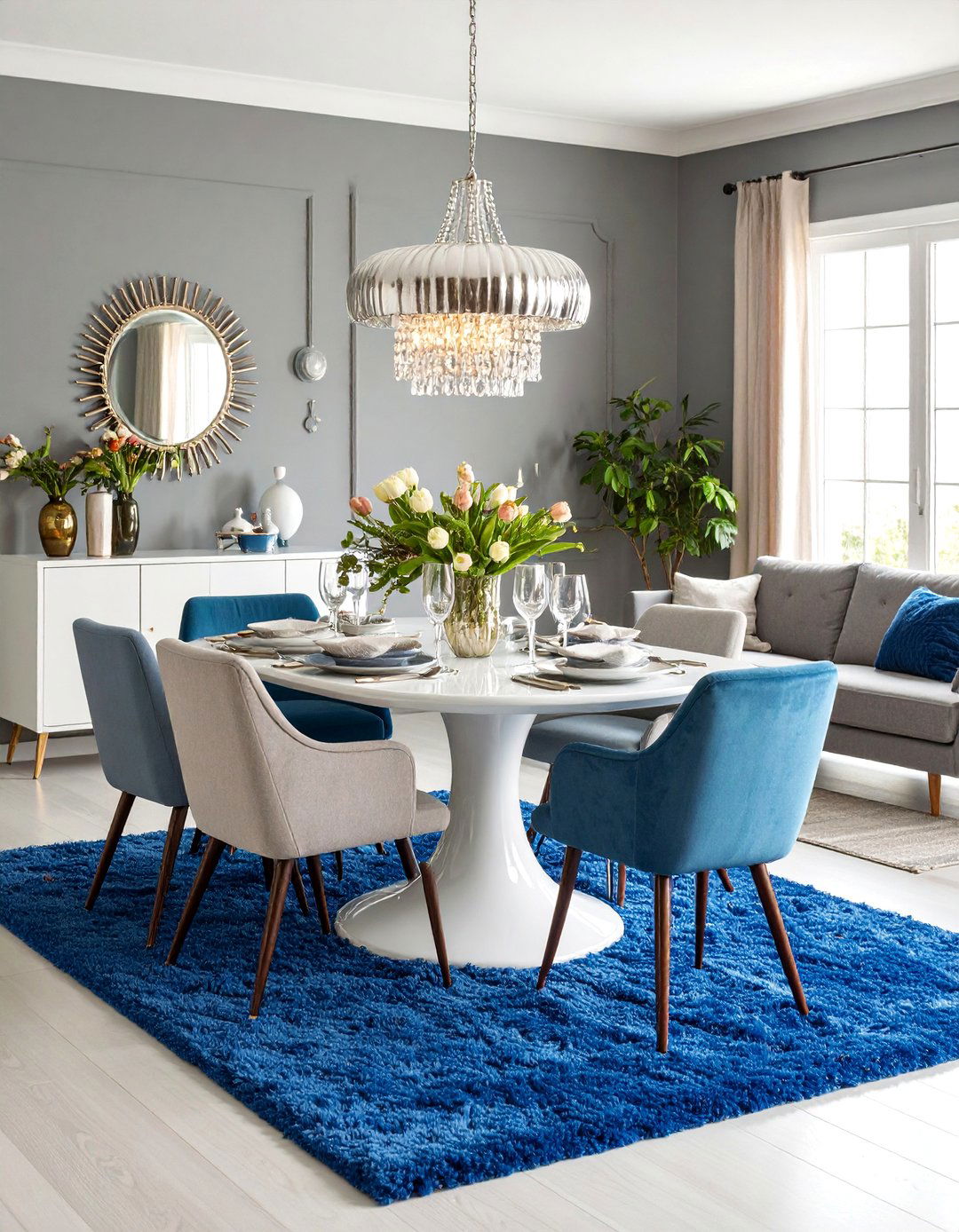 Space Age s Dining Room with Tulip Furniture - 25 70s Dining Room Design Ideas