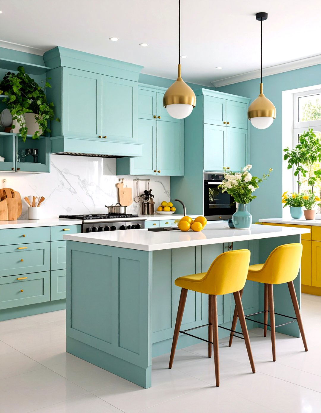 Space Saving Murphy Table with Hidden Storage - 25 Small Kitchen with Black Appliances Ideas