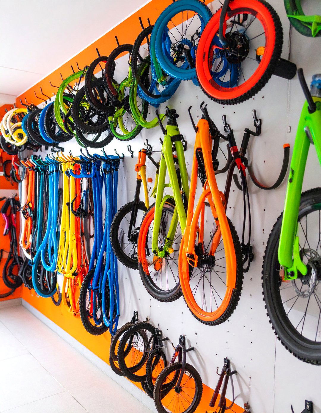 Space Saving Vertical Bike Hooks - 25 Garage Bike Storage Ideas