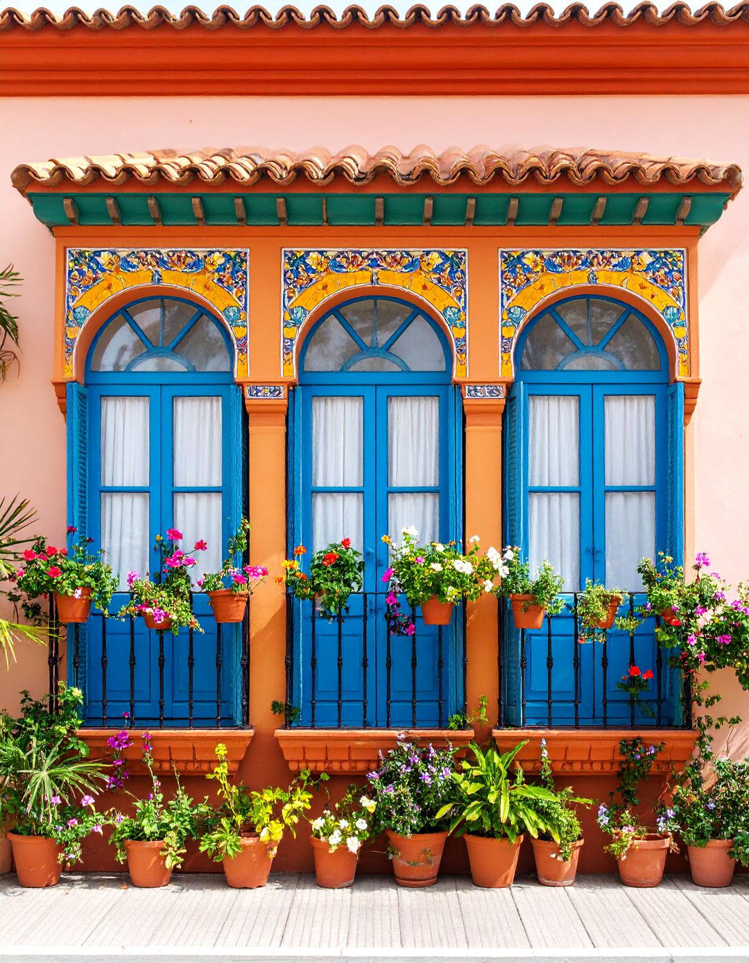 Spanish Bay Windows with Casement Sides - 25 spanish style windows