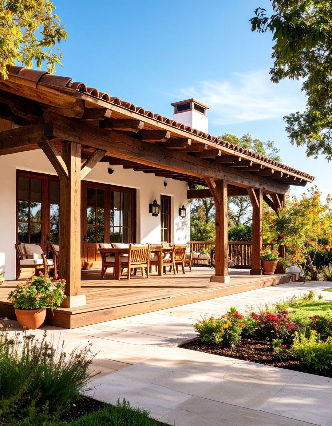 Spanish Bungalow with Exposed Wooden Beam Accents - 25 spanish bungalow exterior ideas