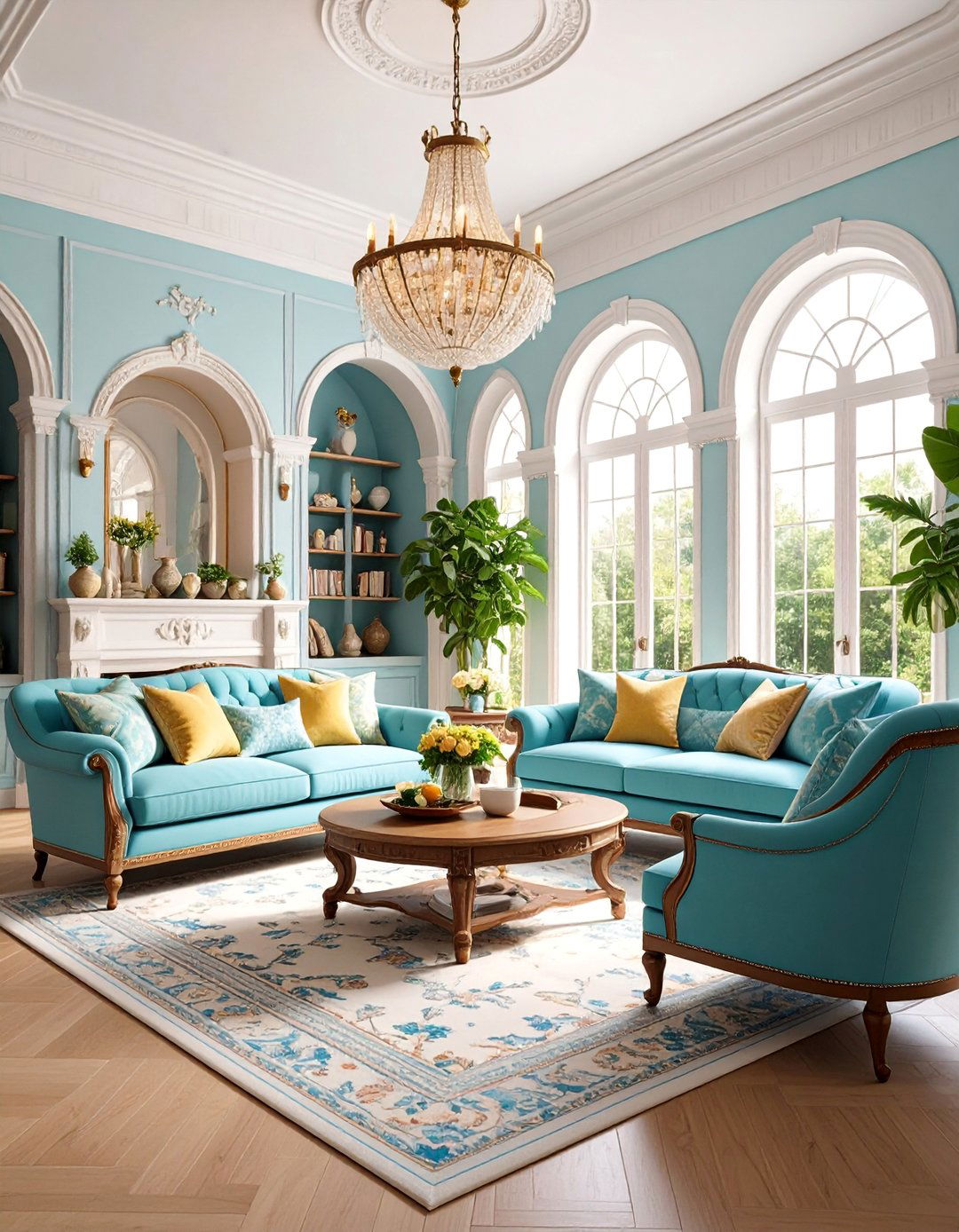 Spanish Colonial Living Room with Built in Storage - 25 Spanish Style Living Room Ideas