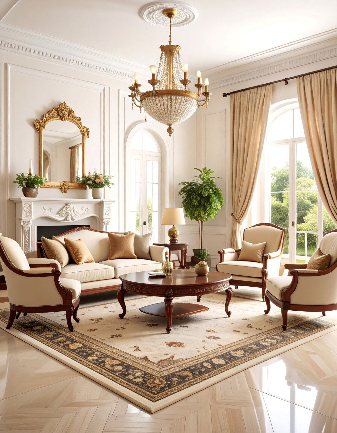 Spanish Colonial Living Room with Dark Wood Furniture - 25 Spanish Style Living Room Ideas