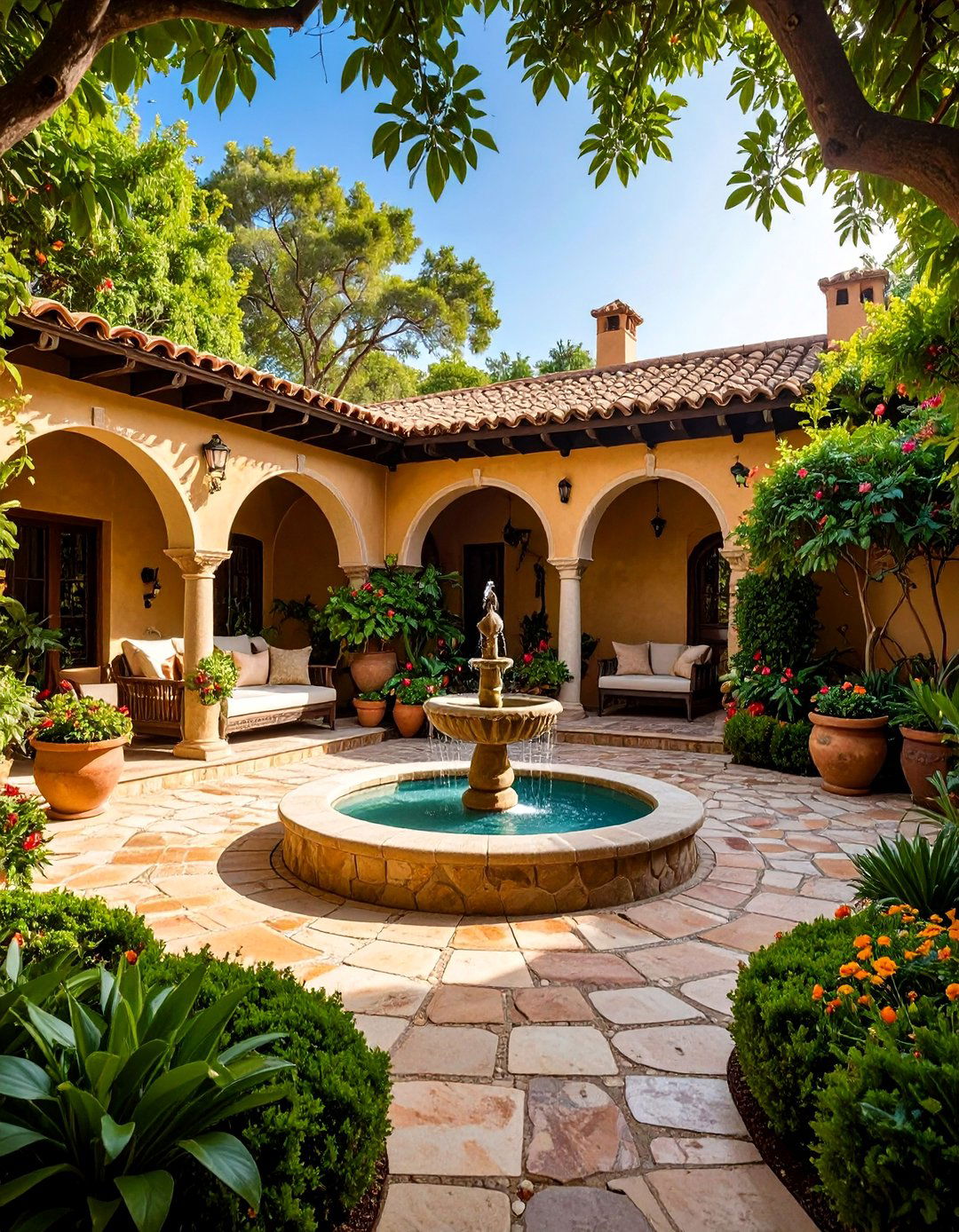 Spanish Colonial with Garden Patios - 25 Mexican Style House Design Ideas