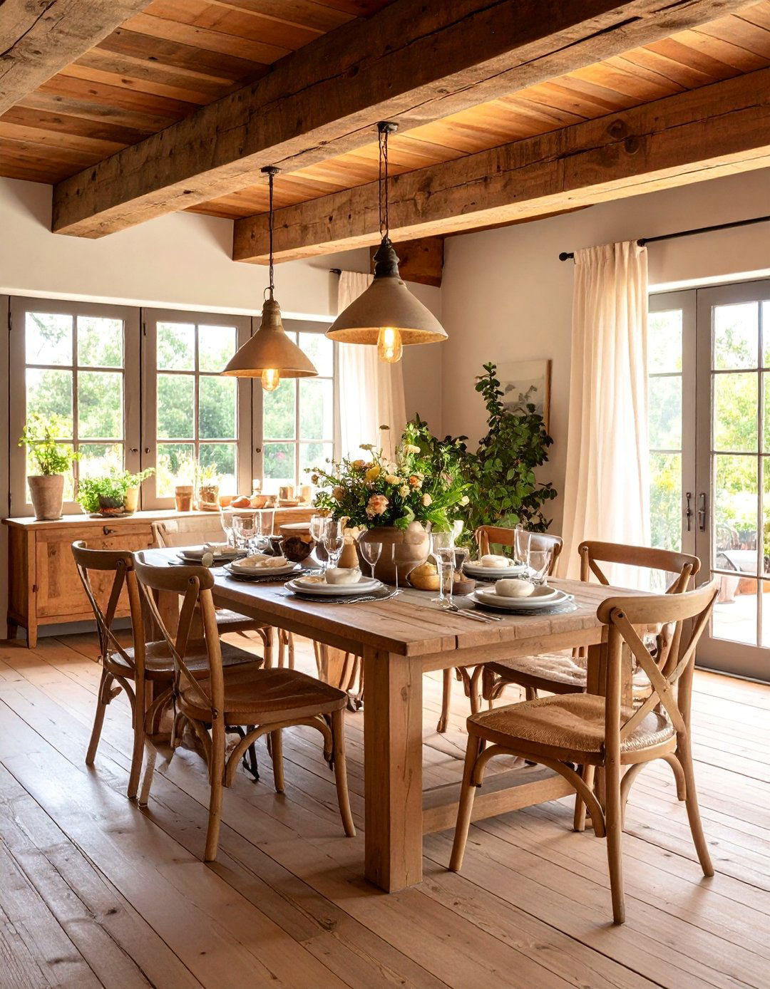 Spanish Farmhouse Dining Room with Weathered Wood and Vintage Accents - 25 spanish style dining room ideas
