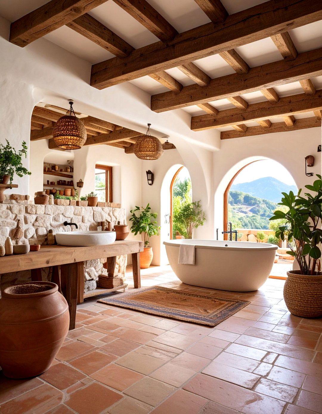Spanish Farmhouse Rustic Bathroom - 25 Spanish Style Bathroom Ideas