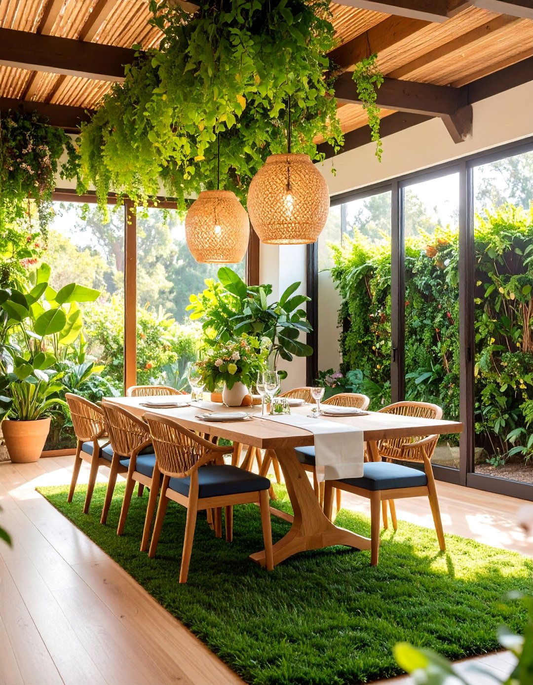 Spanish Garden Dining Room with Botanical Elements and Natural Materials - 25 spanish style dining room ideas