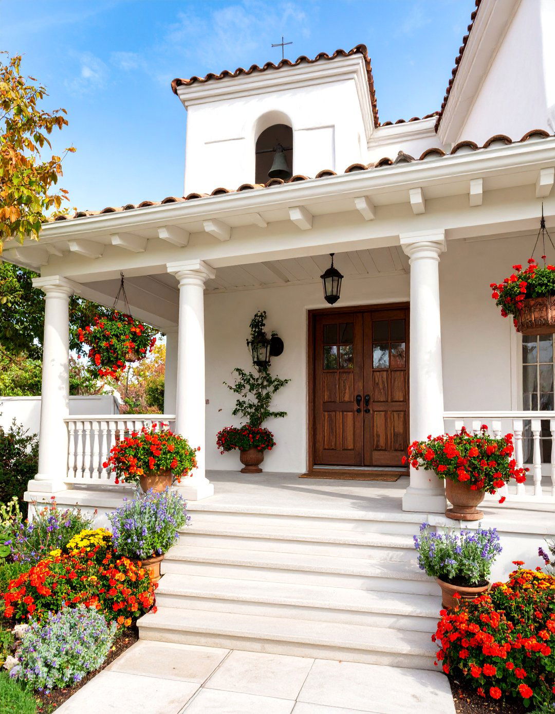 Spanish Mission Style Bell Tower Porch - 25 spanish style front porch ideas
