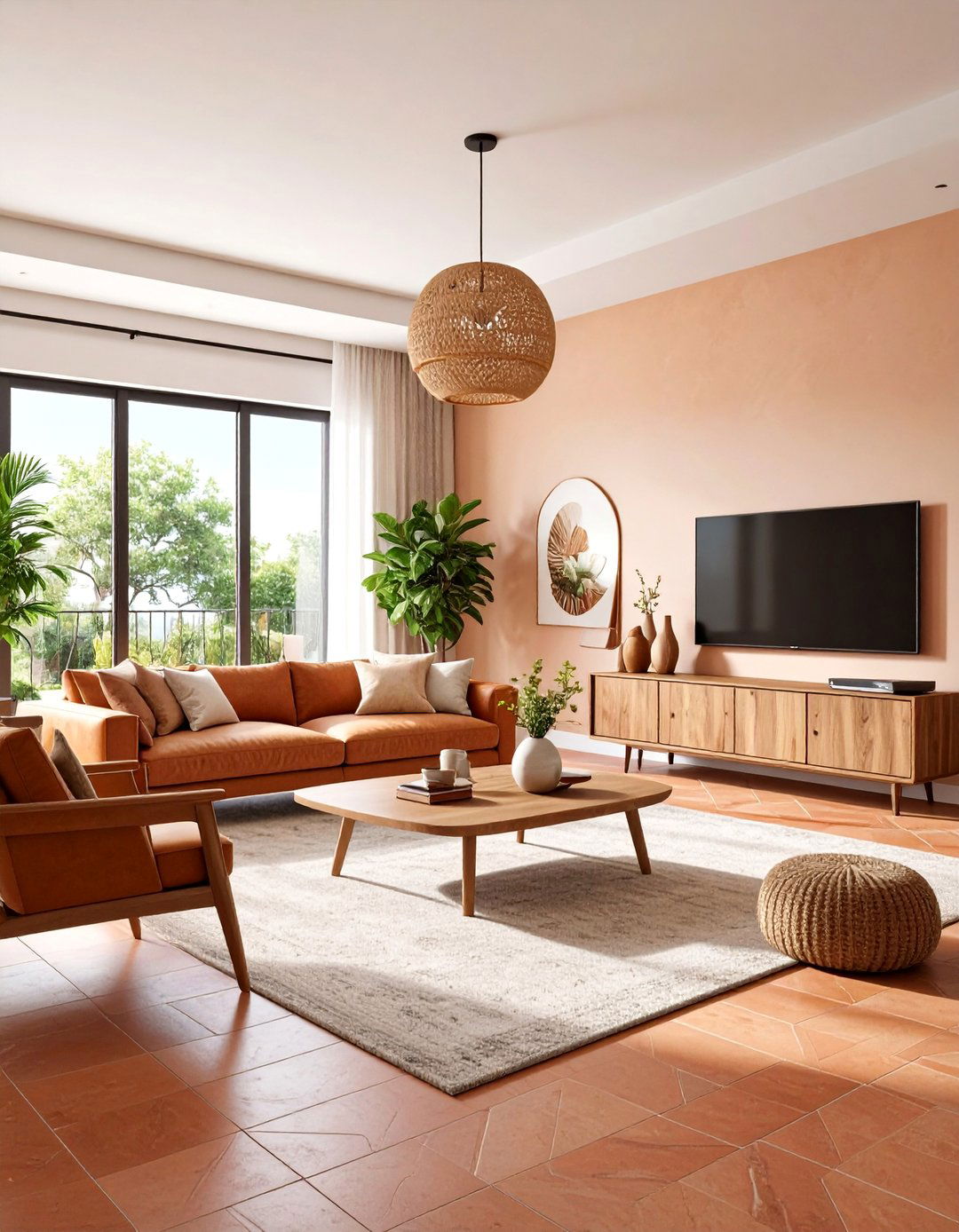 Spanish Modern Family Room with Built in Entertainment - 25 Spanish Modern Interior Design Ideas