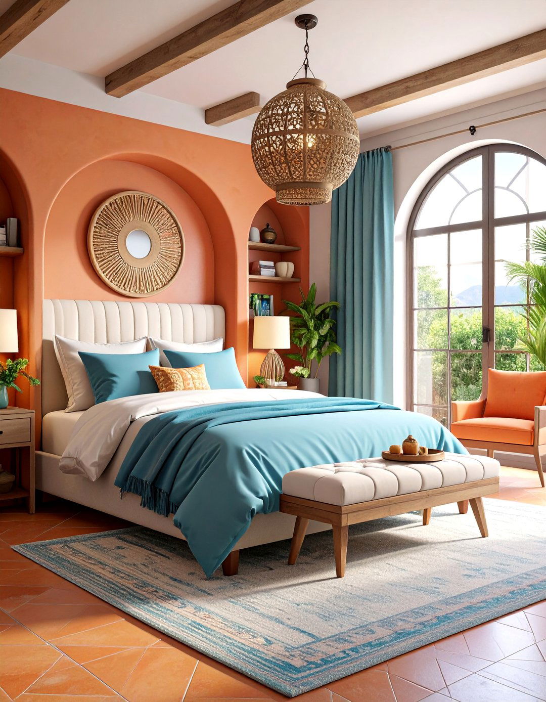 Spanish Modern Master Suite with Reading Nook - 25 Spanish Modern Interior Design Ideas