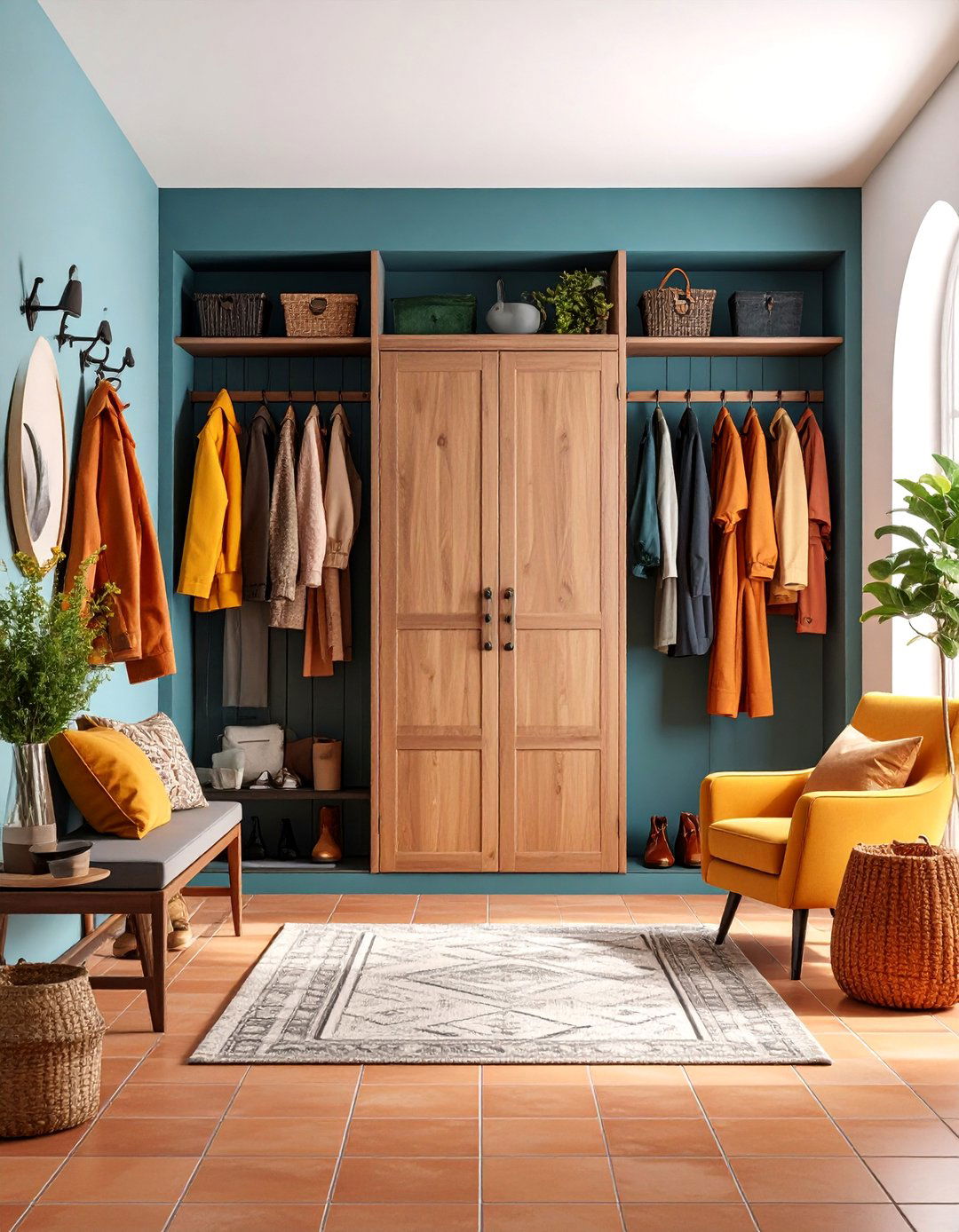 Spanish Modern Mudroom with Storage Solutions - 25 Spanish Modern Interior Design Ideas
