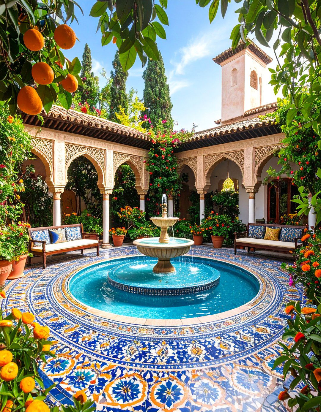 Spanish Moorish Mosaic Paradise - 25 Mediterranean Patio Ideas