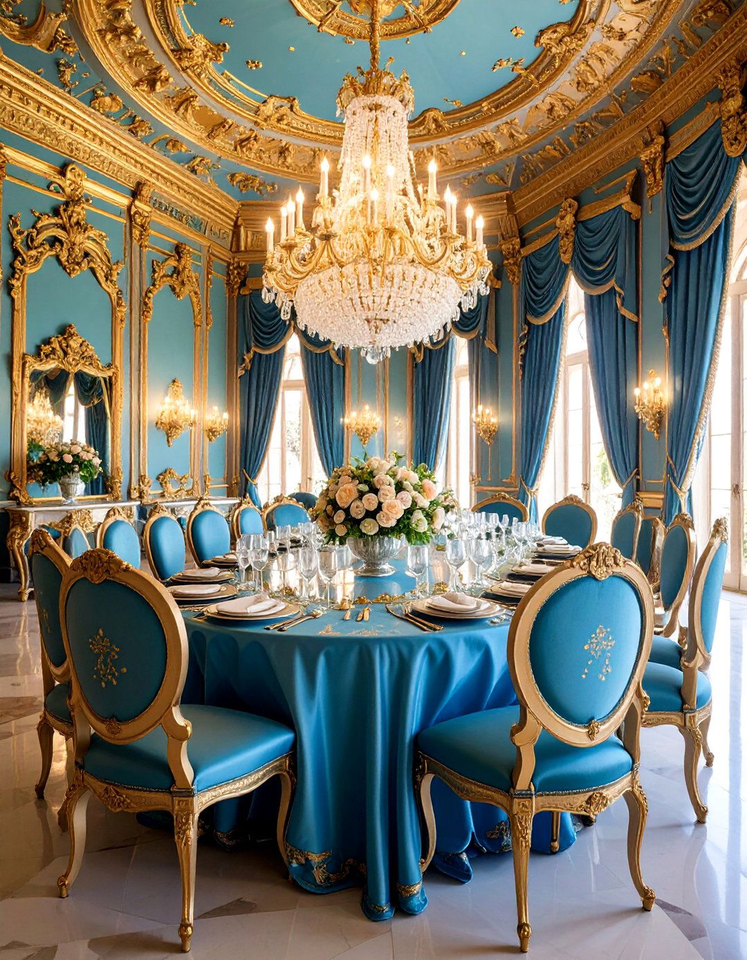Spanish Palace Dining Room with Ornate Details and Luxury Finishes - 25 spanish style dining room ideas